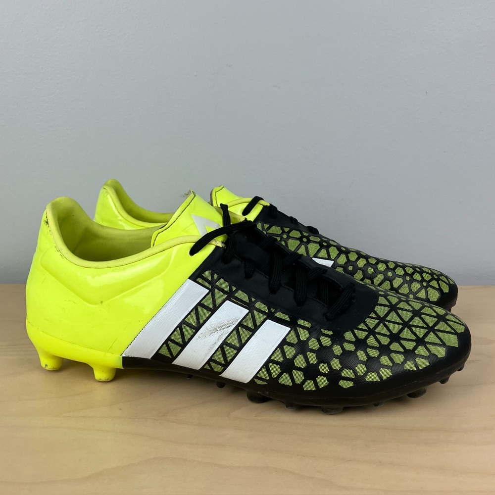 Adidas Men’s Size 8.5 Ace 15.3 FG Volt & Black Athletic Soccer Cleats 2015 - Picture 2 of 13